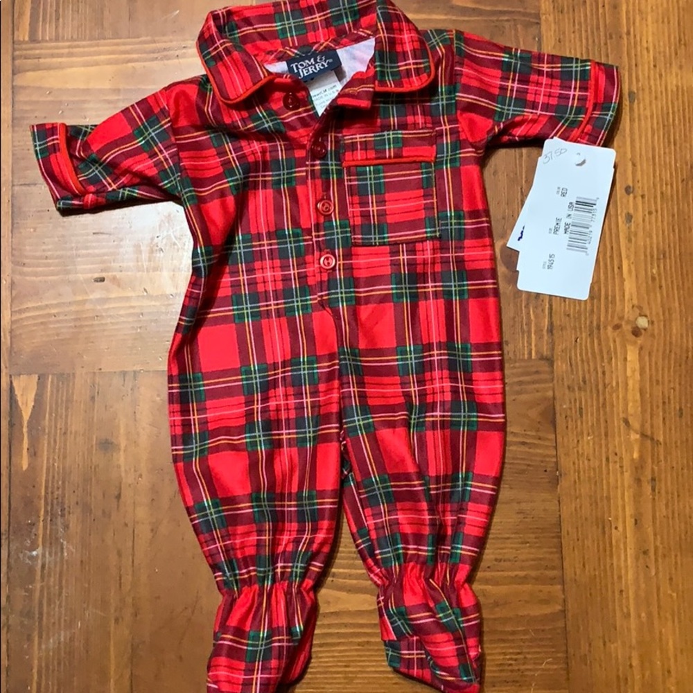 🎀Cute baby plaid pajamas